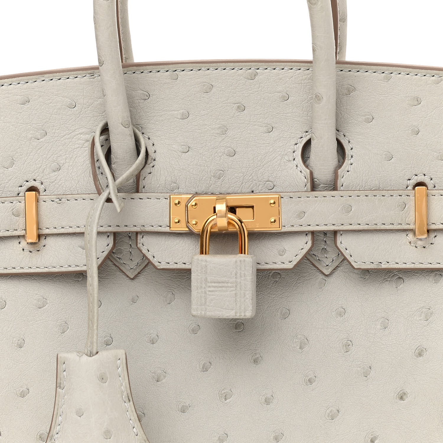 Hermes Ostrich Birkin 25 Gris Perle 8 of 11