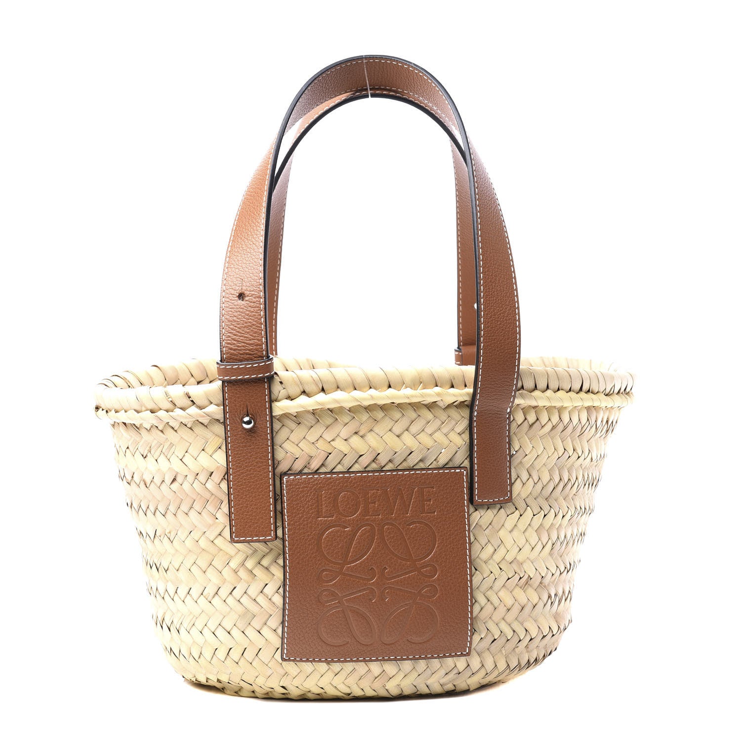 Loewe Raffia Small Basket Tote Bag Natural Tan 1 of 8