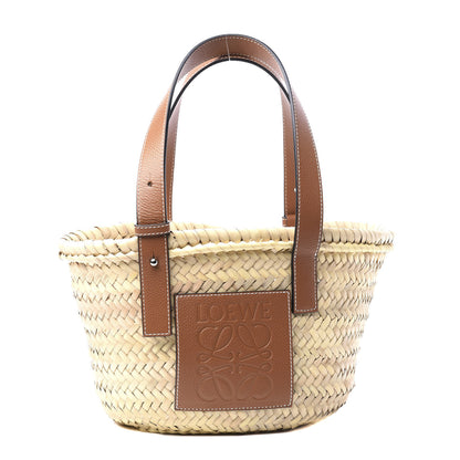 Loewe Raffia Small Basket Tote Bag Natural Tan 1 of 8