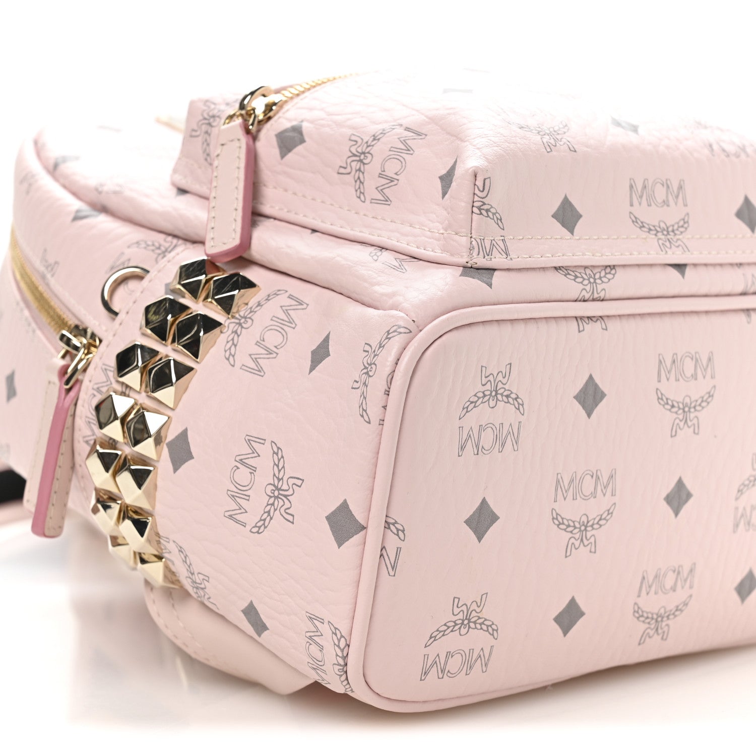 MCM Visetos Outline Stud Mini Stark Backpack Soft Pink 10 of 11