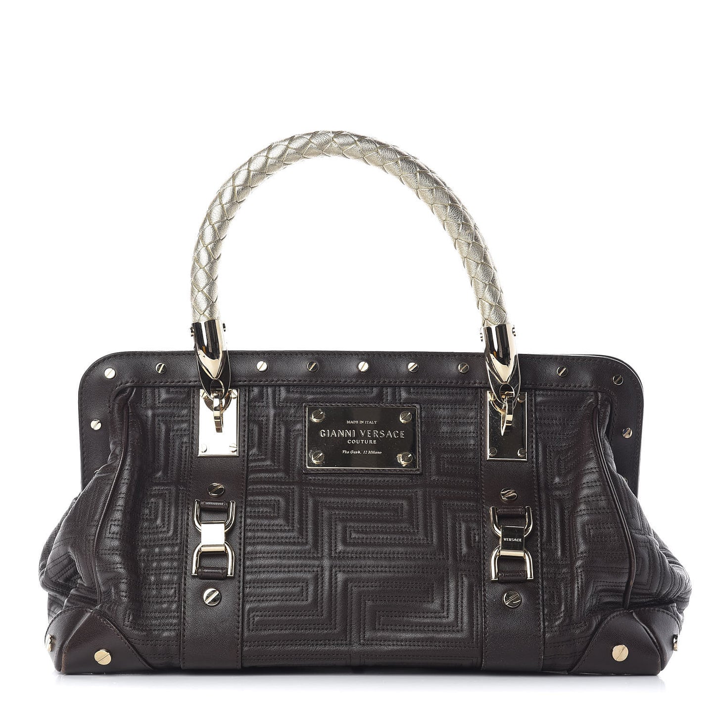 Lambskin Couture Snap Out Of It Bag Brown Gold