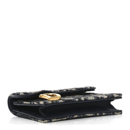Christian Dior Oblique Saddle Card Holder Blue 4 of 6