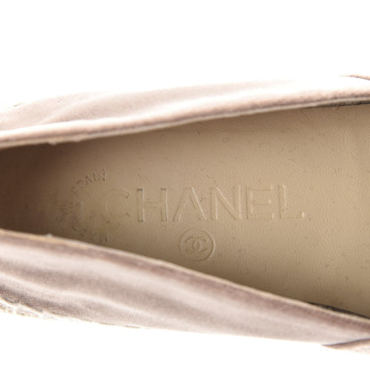 Chanel Velvet Logo Espadrilles 37 Beige Black 6 of 9