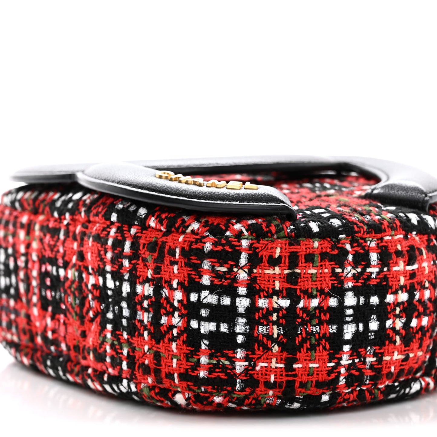 Tweed Lambskin Quilted Coco Midnight Camera Case Red Black