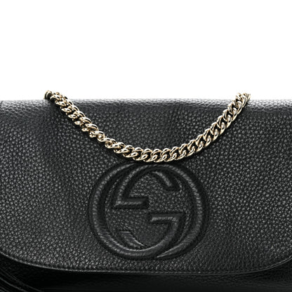 Gucci Pebbled Calfskin Medium Soho Flap Crossbody Black 8 of 15
