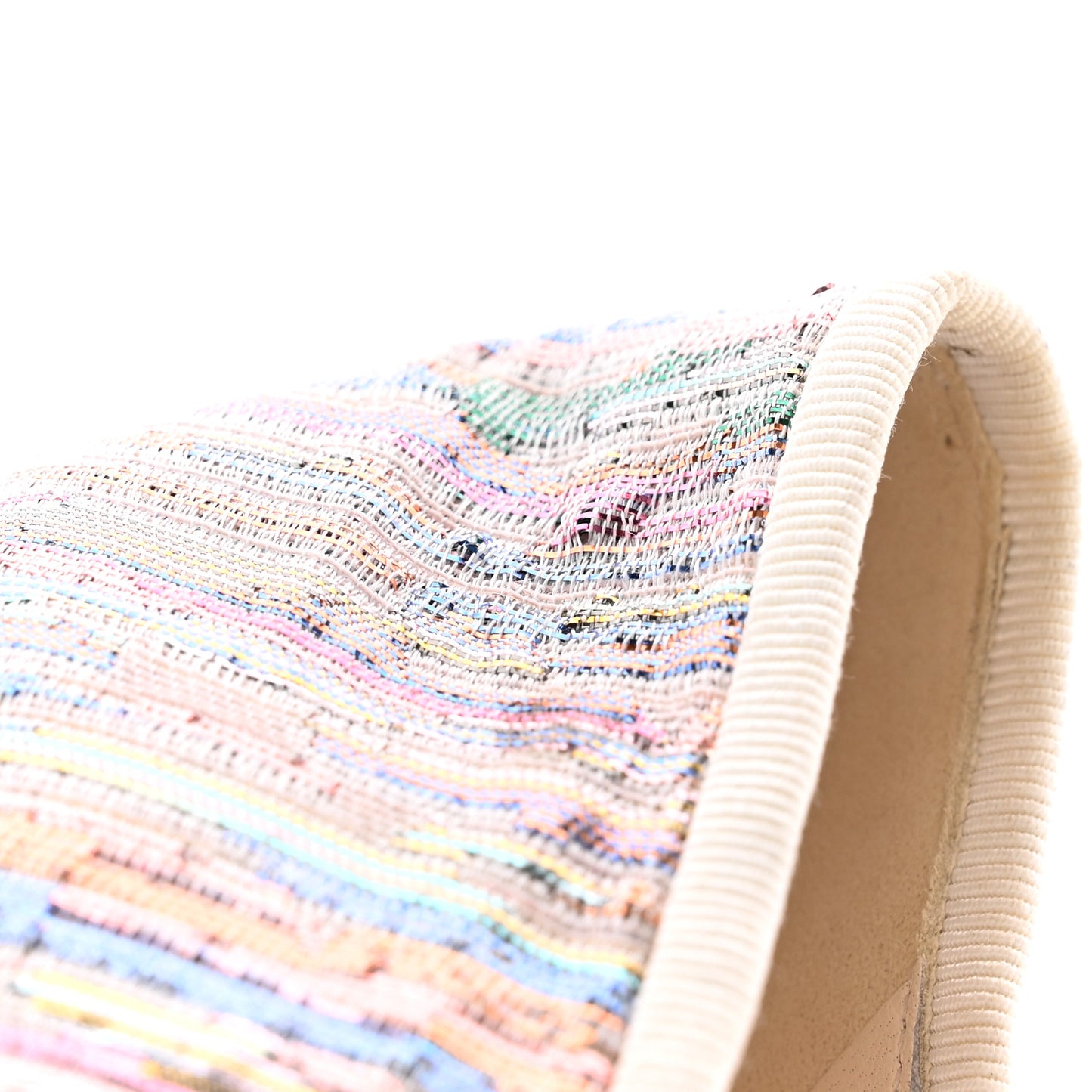 Tweed Grosgrain Cap Toe Ballerina Flats 36 Iridescent Multicolor