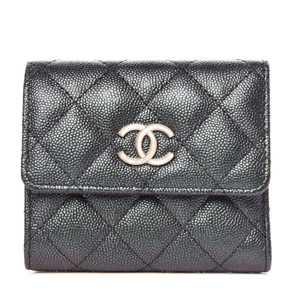 Chanel Iridescent Caviar Quilted Small Flap Wallet Black 1 of 9