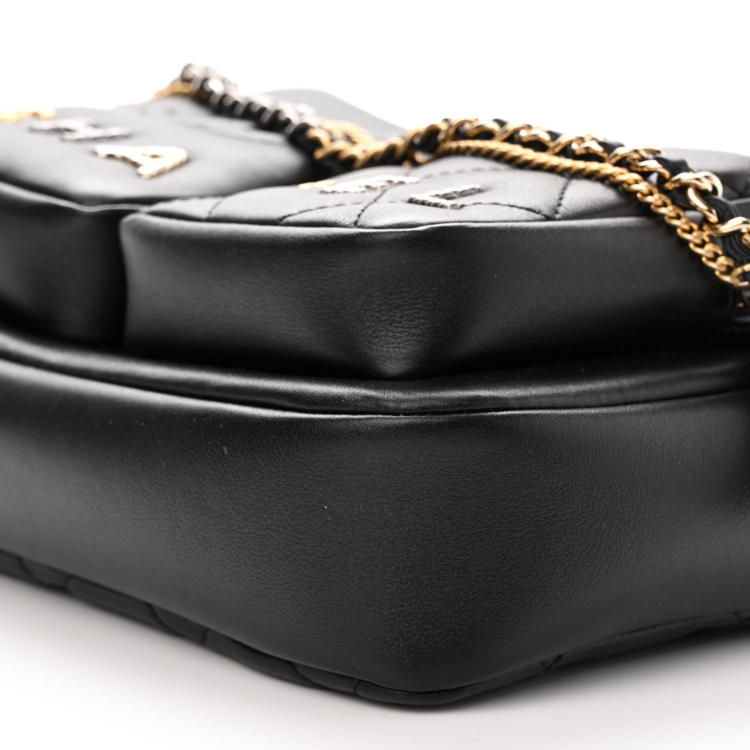 Chanel Calfskin Quilted Small Camera Case Black 9 of 10