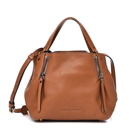 Burberry Grainy Calfskin House Check Small Maidstone Saddle Brown 1 of 11