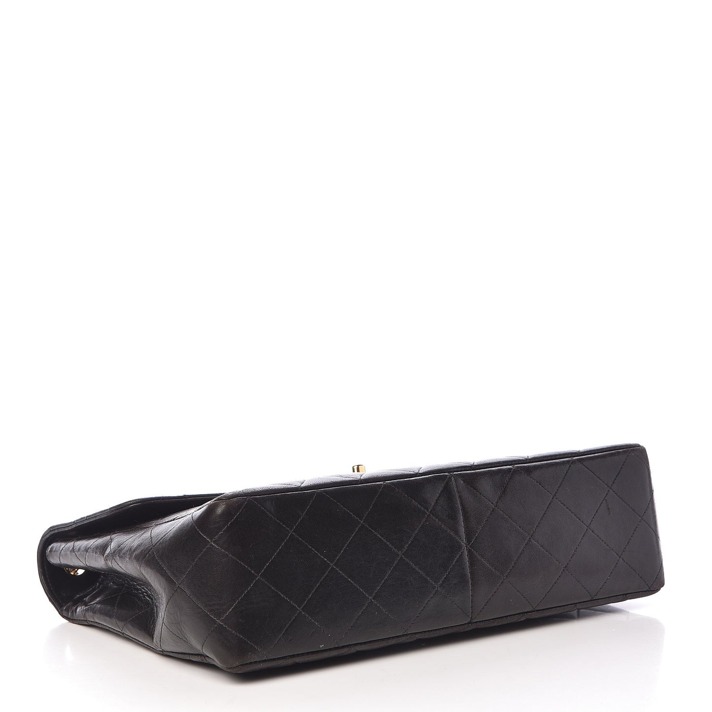 Lambskin Quilted Jumbo Single Flap Black