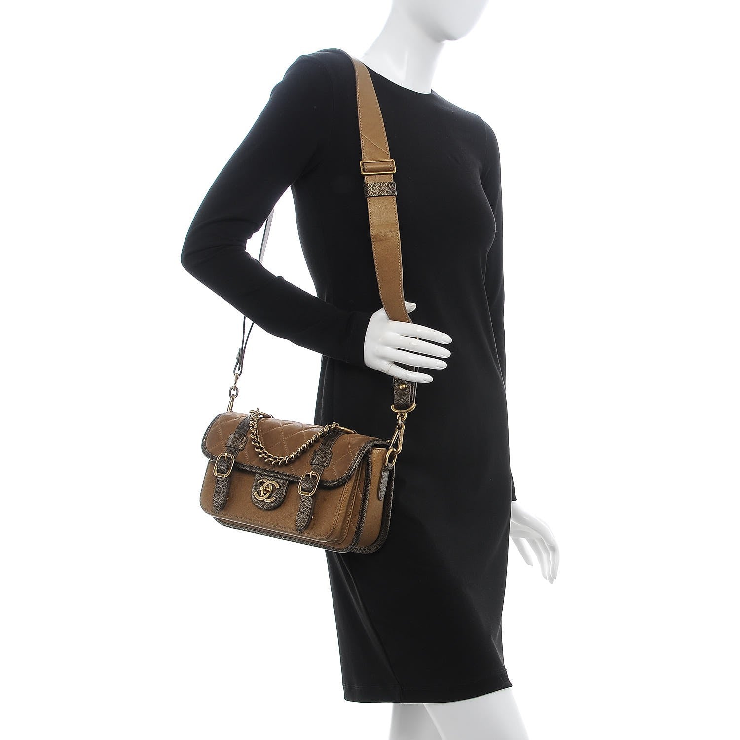 Chanel Iridescent Calfskin Back To School Messenger Flap Dark Gold 2 of 9