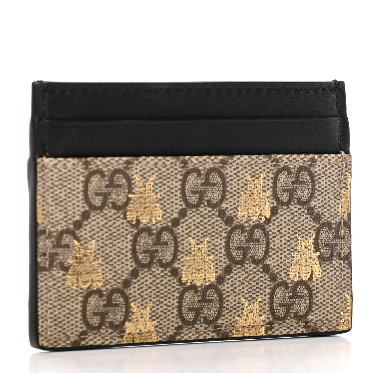 Gucci GG Supreme Monogram Bees Card Holder Black 3 of 7