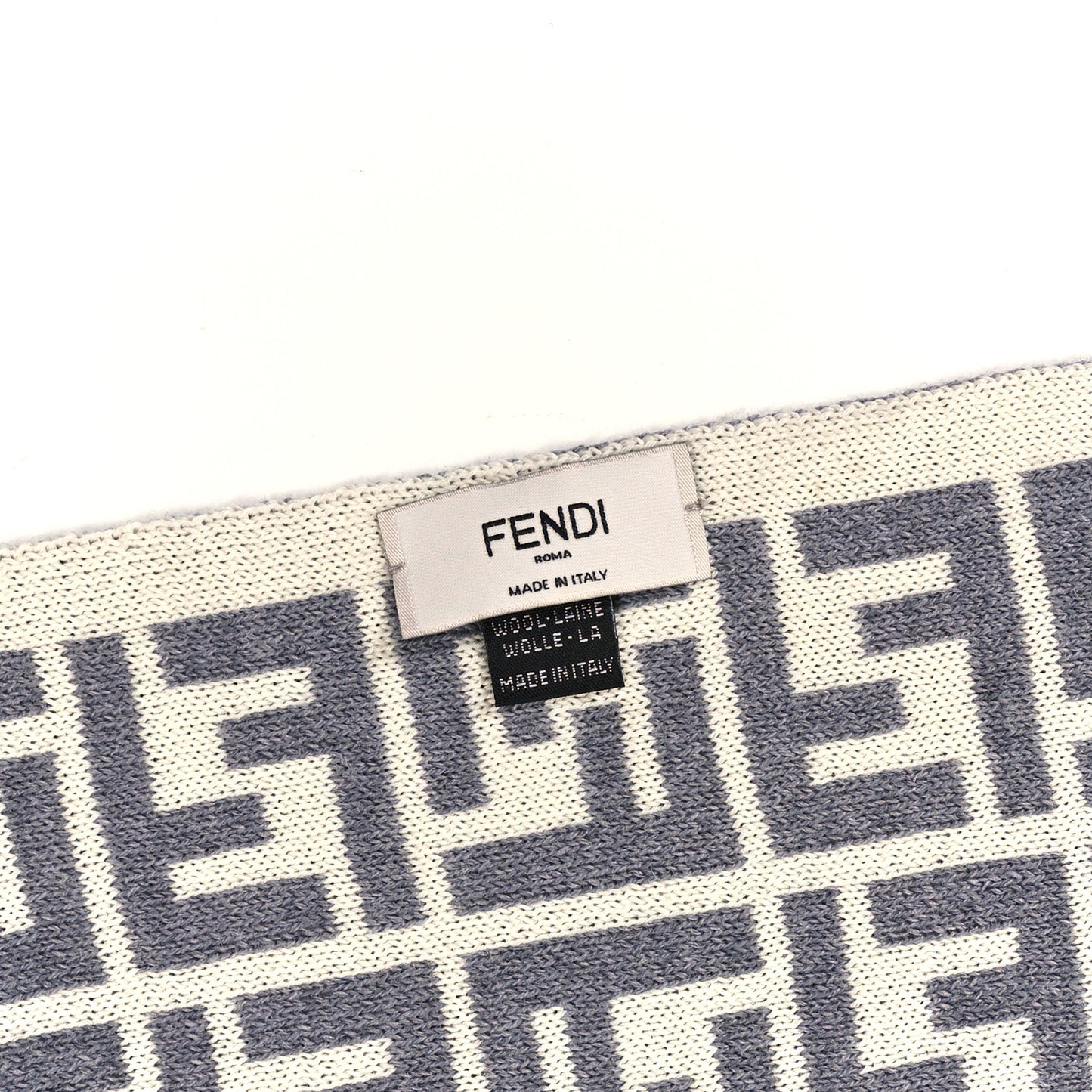 Wool FF Scarf White Grey