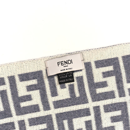 Fendi Wool FF Scarf White Grey 3 of 3