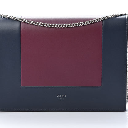 Celine Smooth Lambskin Frame Evening Chain Clutch Steel Blue Plum 8 of 10