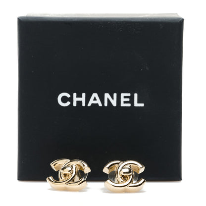 Chanel Metal CC Turnlock Earrings Gold 10 of 10