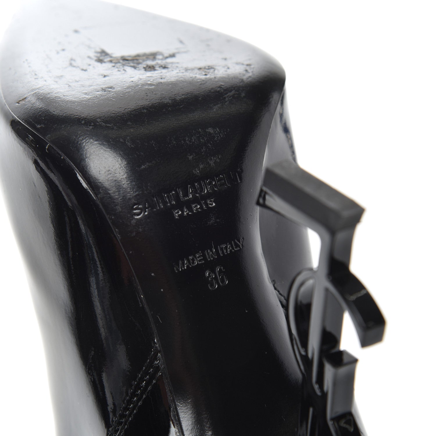Saint Laurent Patent Opyum 110 Ankle Boot 36 Black 7 of 11