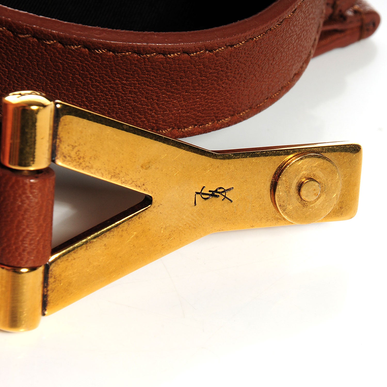 Saint Laurent Leather Medium Chyc Shoulder Bag Whiskey 6 of 10