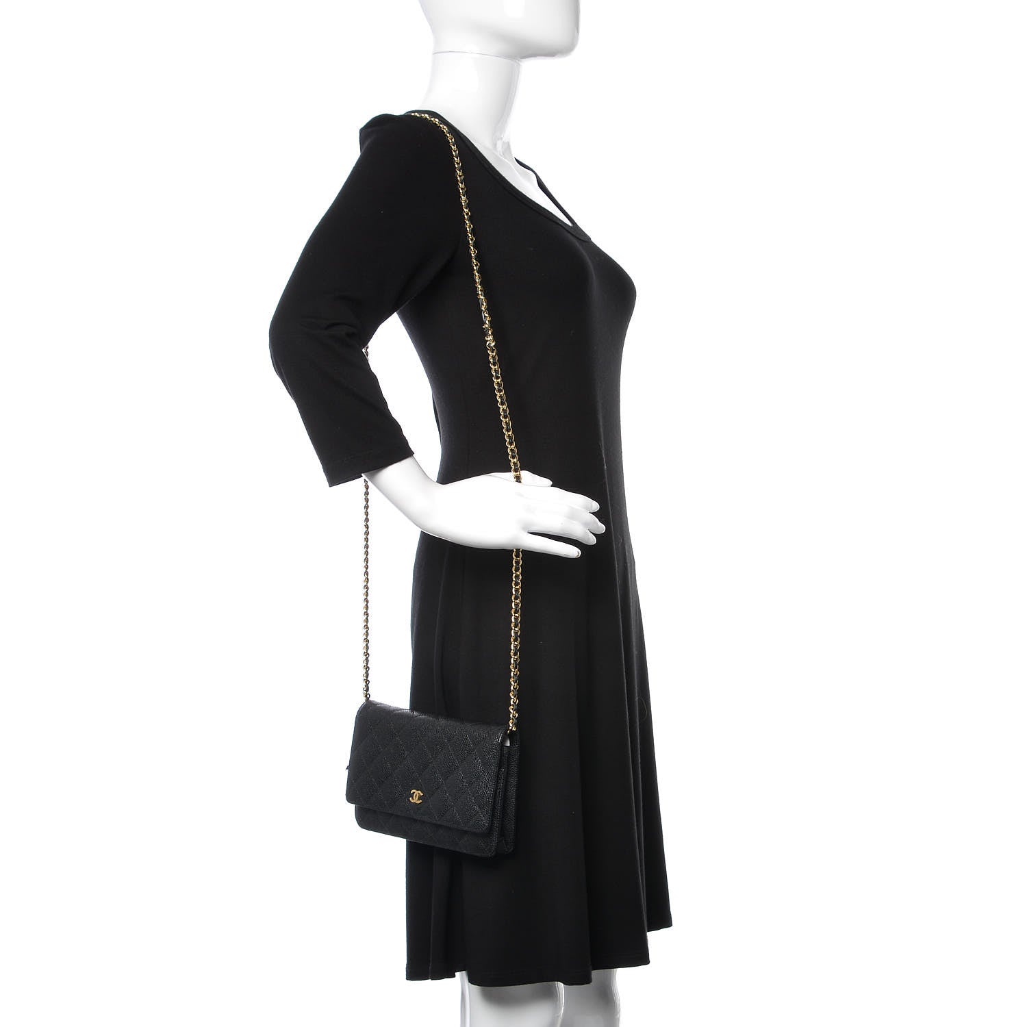 Chanel Caviar Quilted Wallet On Chain WOC Black 2 of 11