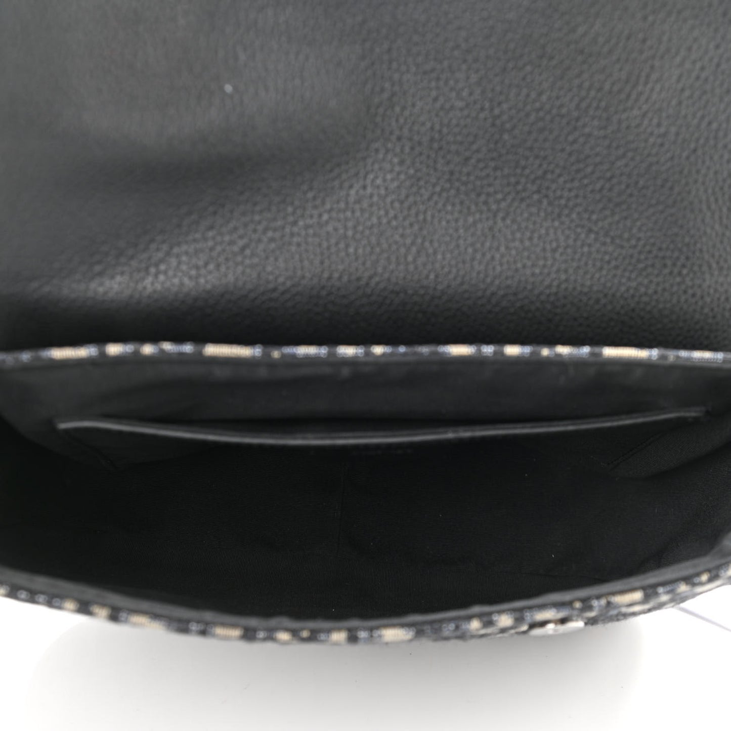 Grained Calfskin Oblique Mini Saddle Messenger Black