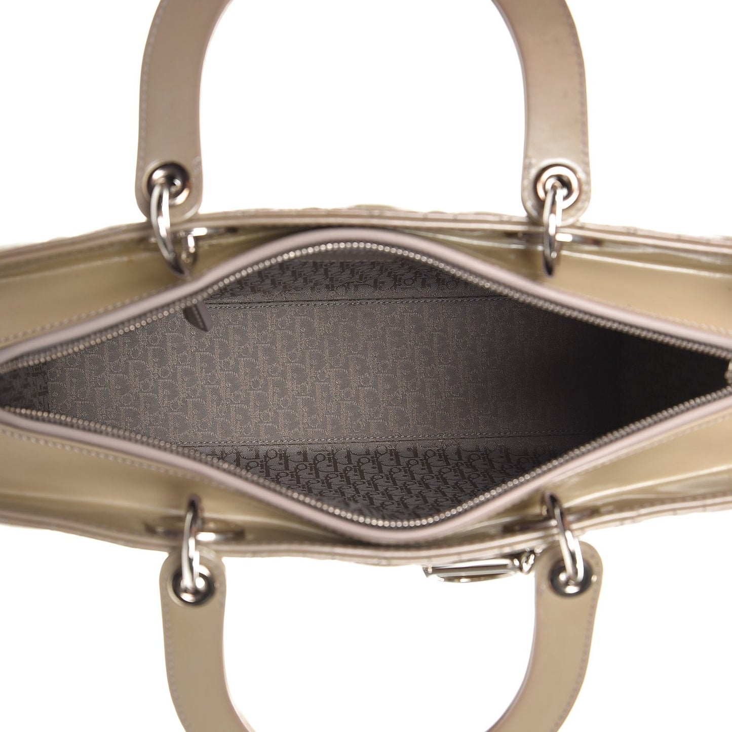 Patent Cannage Large Lady Dior Grey