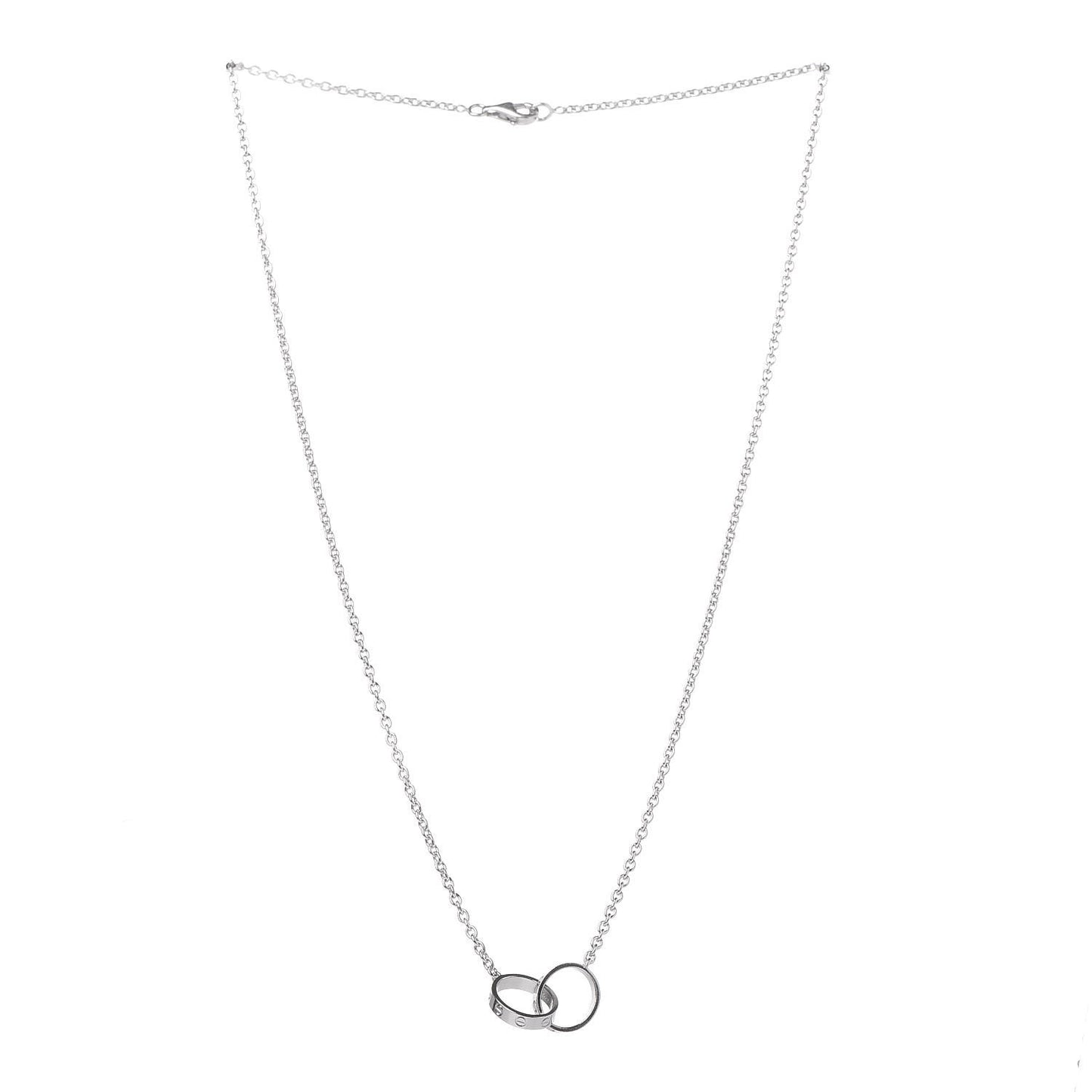 18K White Gold Interlocking LOVE Necklace