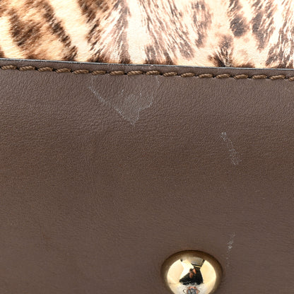 Valentino Garavani Calf Hair Cavallino Animal Rockstud Dome Satchel Leopard 14 of 17