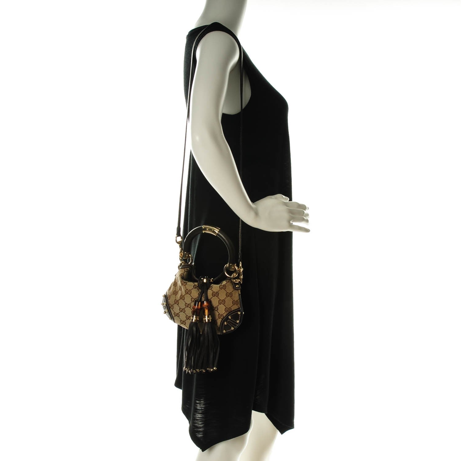 Gucci Monogram Mini Indy Top Handle Bag Dark Brown 2 of 7