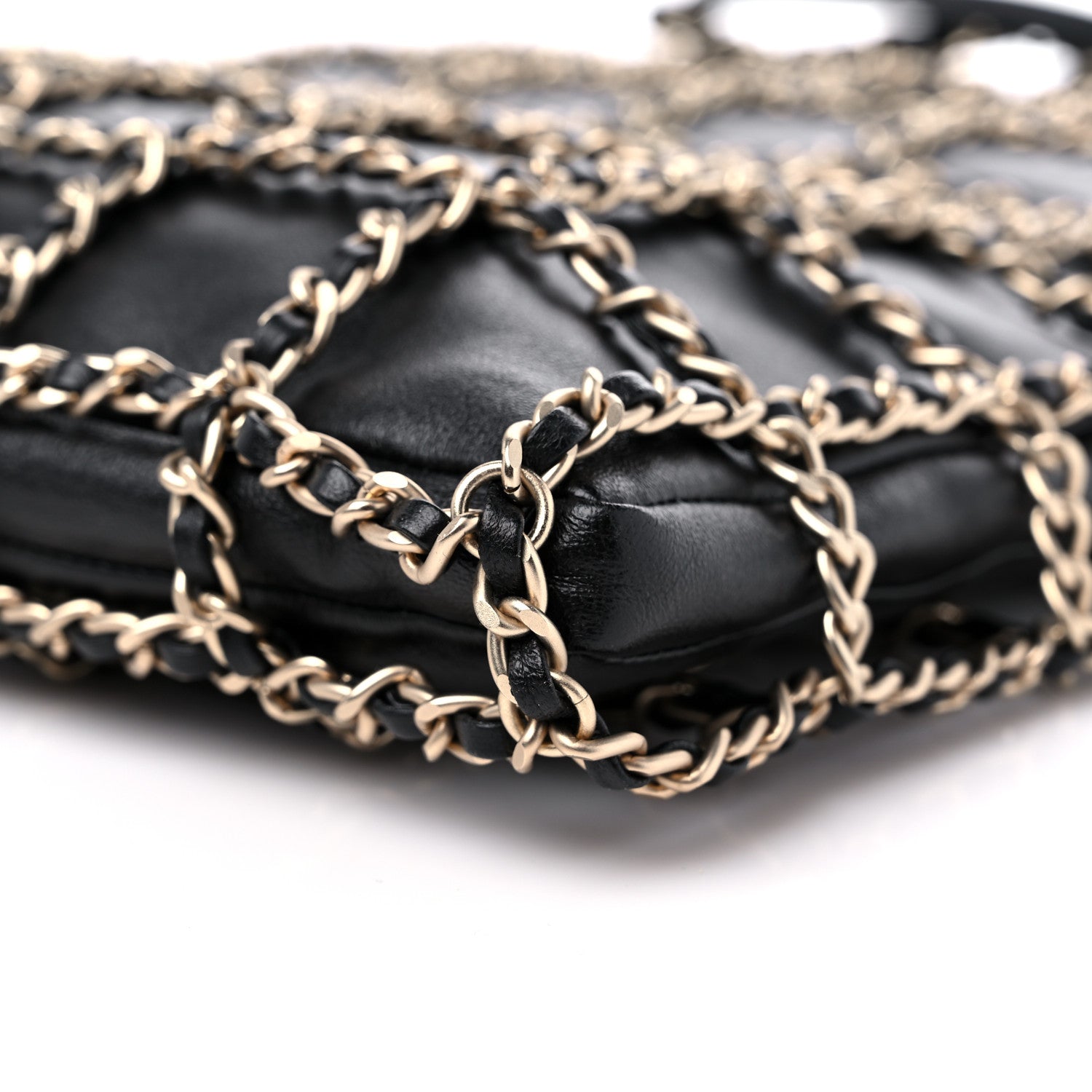 Chanel Lambskin Large Shopping Chain Tote Black 9 of 9