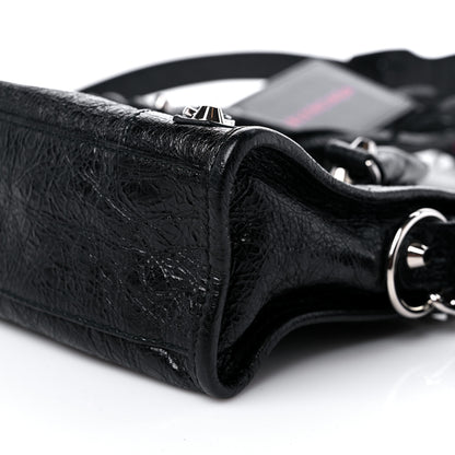 Balenciaga Agneau Classic Silver Hardware City Logo Strap Black Red 8 of 8
