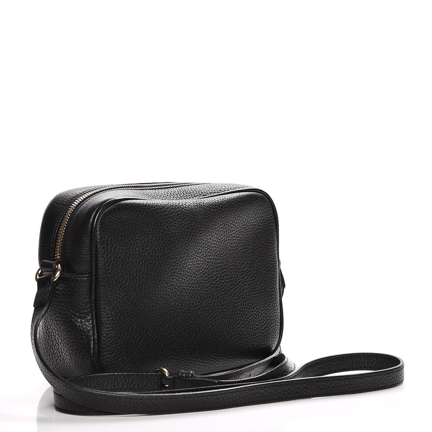 Pebbled Calfskin Small Soho Disco Bag Black