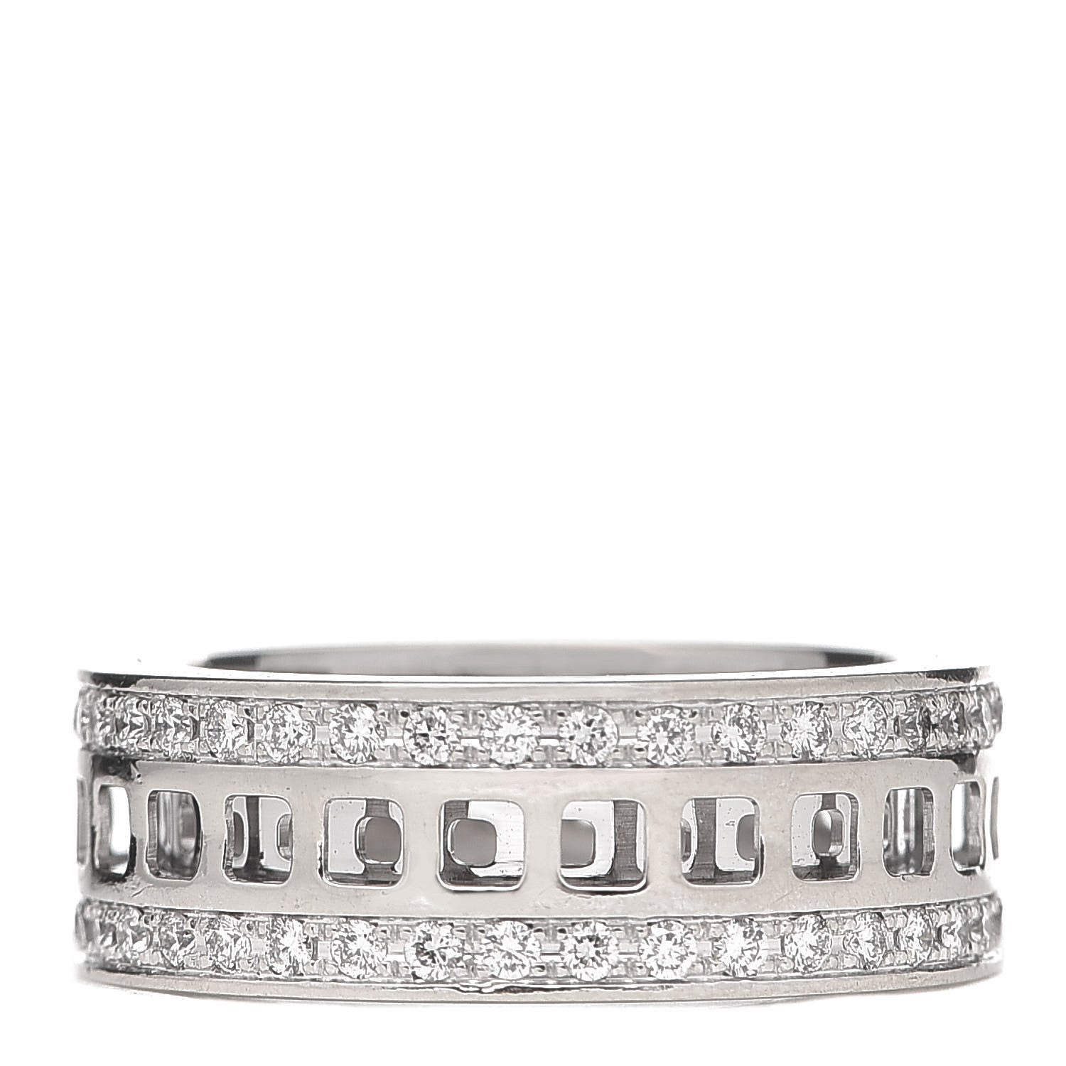 Gucci 18K White Gold Diamond Spinner Ring 53 6.25 3 of 5