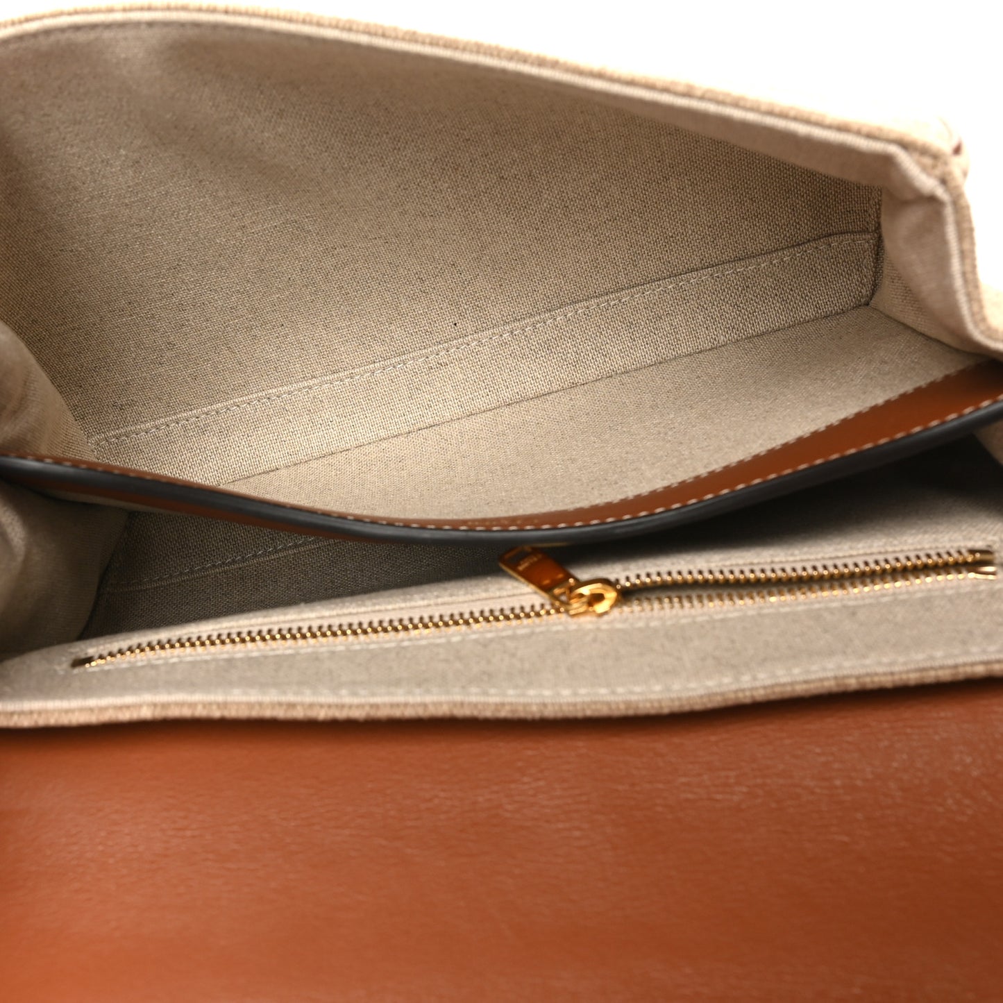 Canvas Calfskin Teen Soft 16 Shoulder Bag Beige Tan