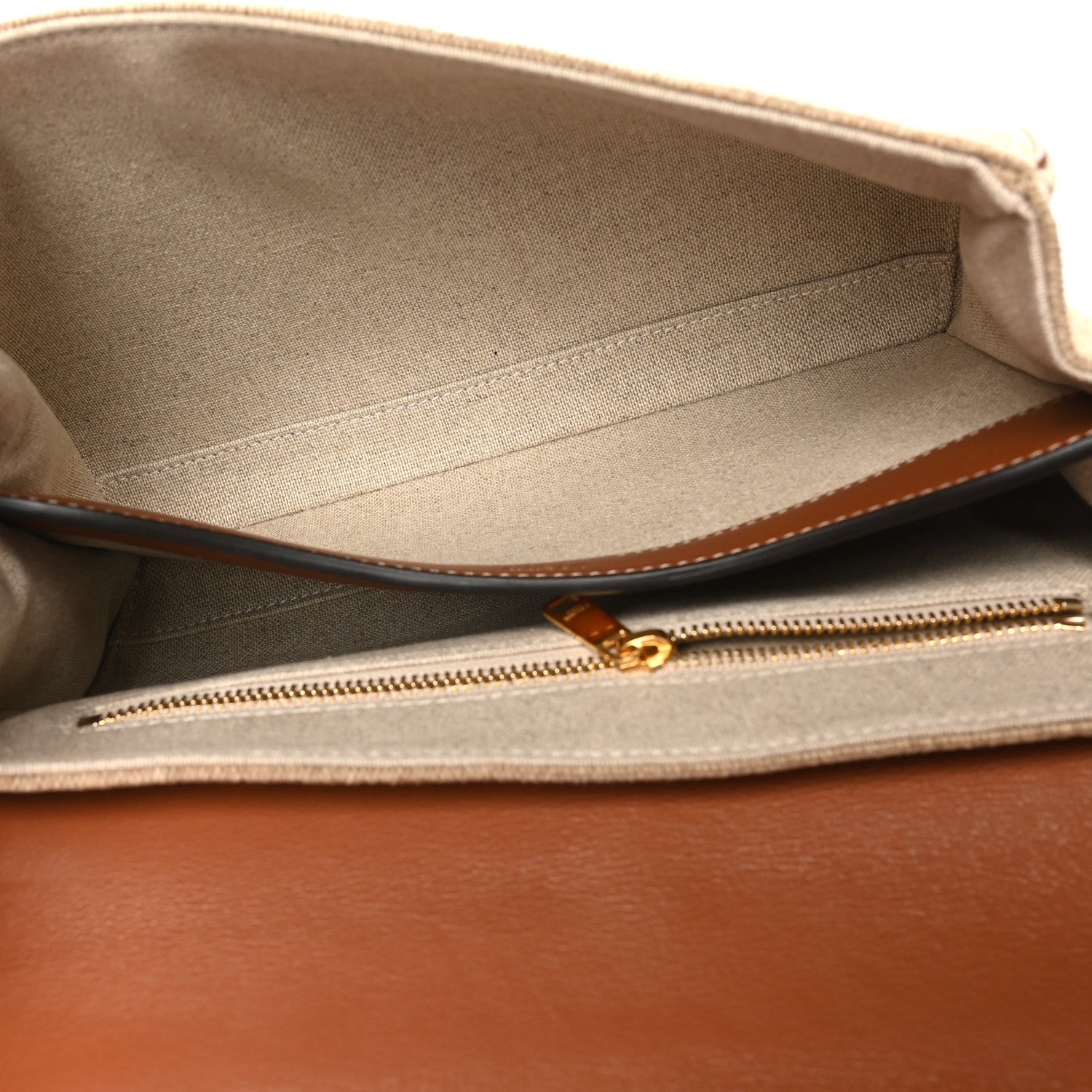 Celine Canvas Calfskin Teen Soft 16 Shoulder Bag Beige Tan 6 of 10
