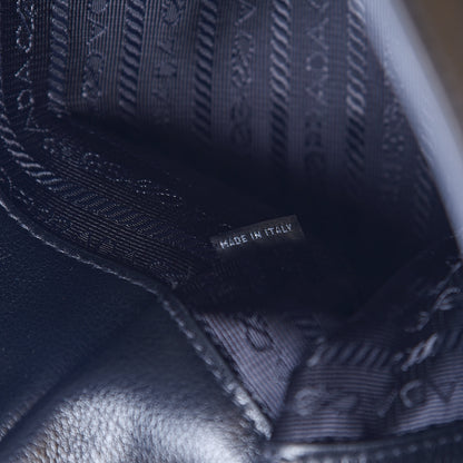 Prada Glace Calfskin Embossed Logo Tote Black 8 of 11