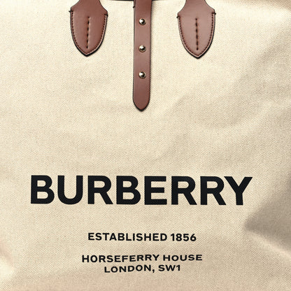Burberry Cotton Canvas Calfskin Large Soft Belted Tote Bag Natural 10 of 12