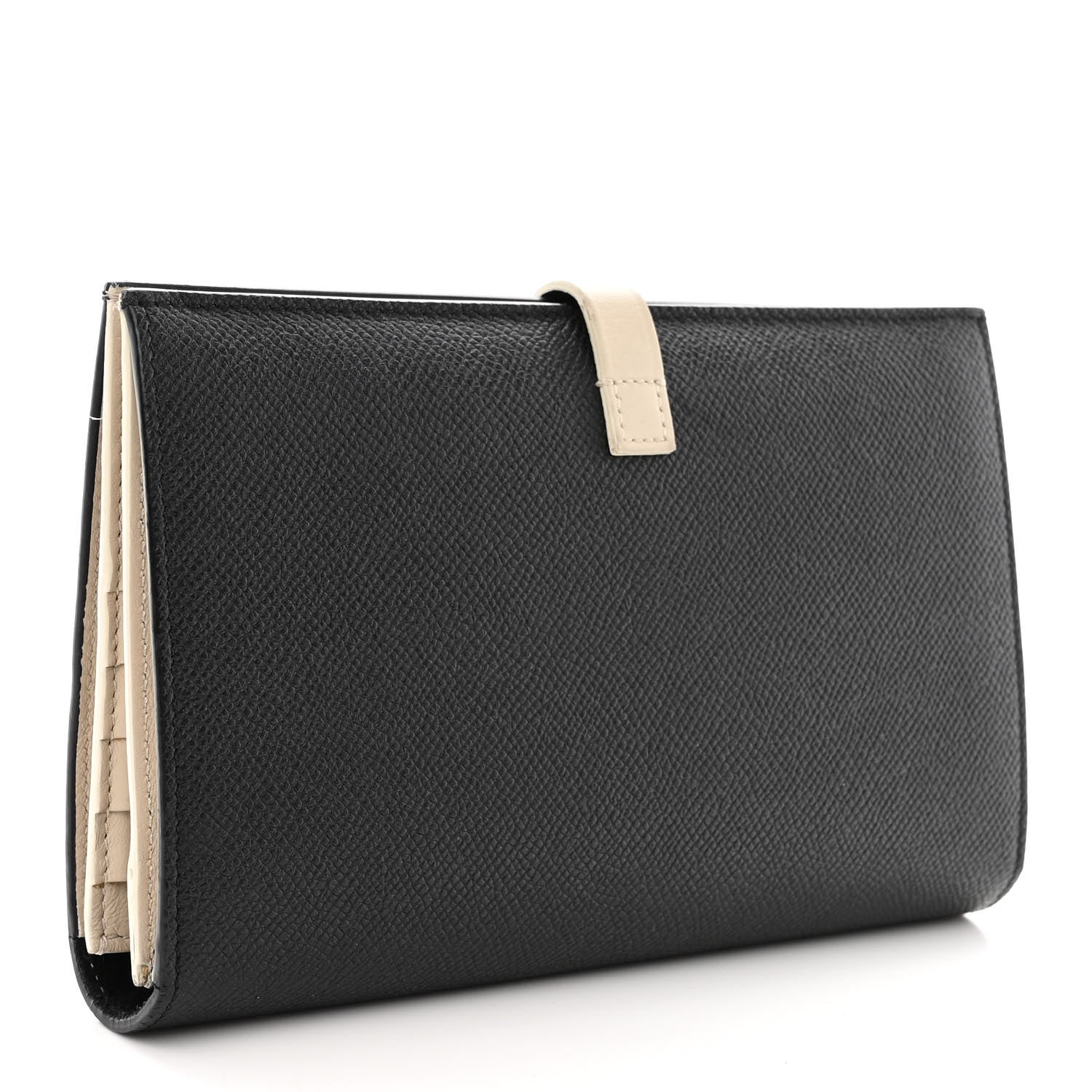 Celine Grained Calfskin Large Multifunction Strap Wallet Black Chalk 3 of 12