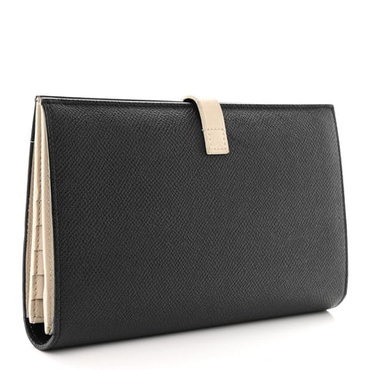 Celine Grained Calfskin Large Multifunction Strap Wallet Black Chalk 3 of 12