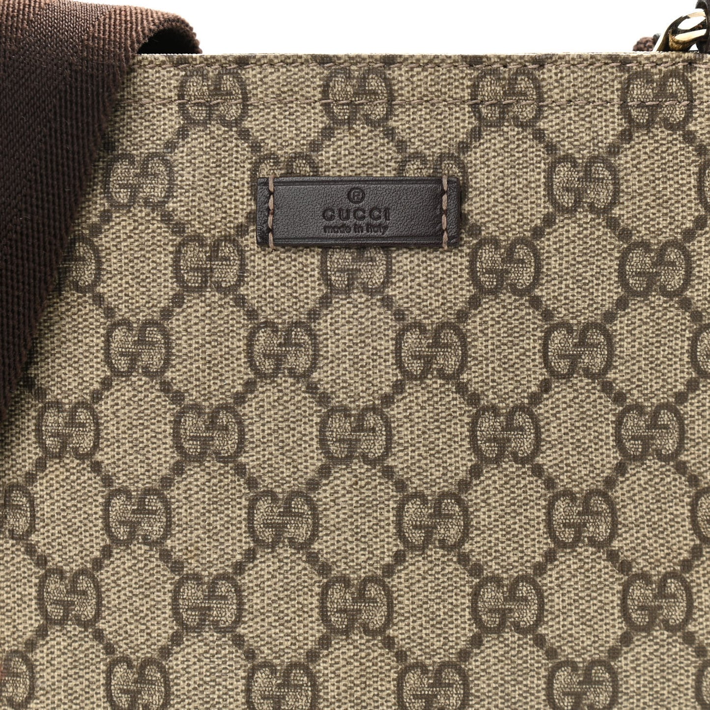 GG Supreme Monogram Small Flat Messenger Bag Dark Brown