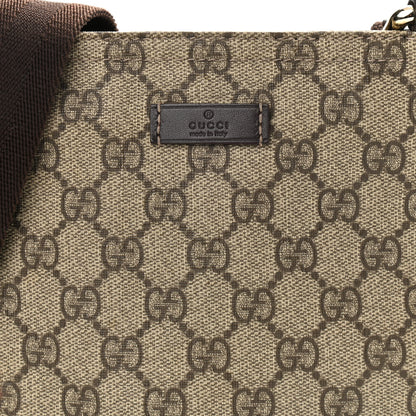Gucci GG Supreme Monogram Small Flat Messenger Bag Dark Brown 8 of 10