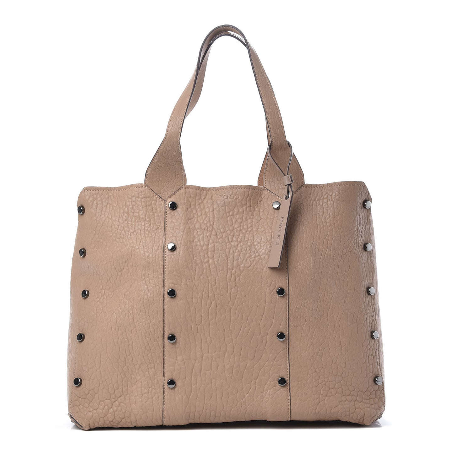 Grained Calfskin Studded Lockett Shopper Tote Ballet Pink