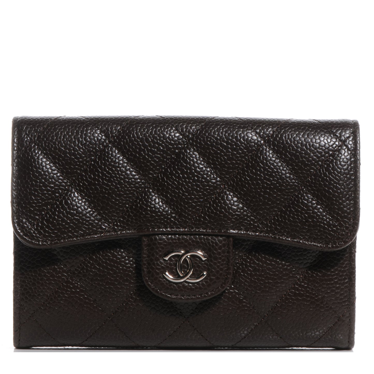 Caviar Medium Compact Wallet Brown