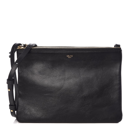 Celine Lambskin Large Trio Crossbody Bag Black 1 of 14