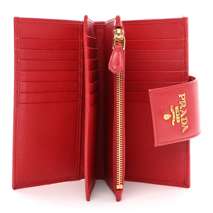 Prada Saffiano Metal Medium Wallet Rosso 5 of 9