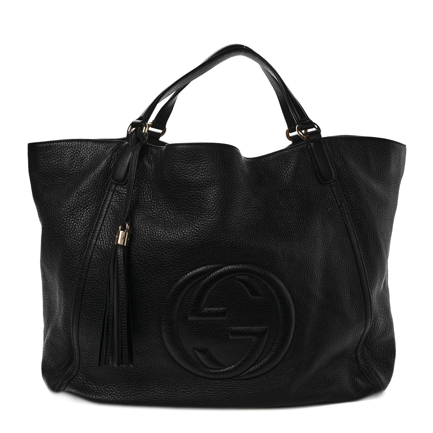Gucci Pebbled Calfskin Large Soho Shoulder Bag Black 1 of 11