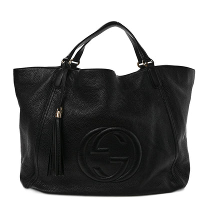 Gucci Pebbled Calfskin Large Soho Shoulder Bag Black 1 of 11