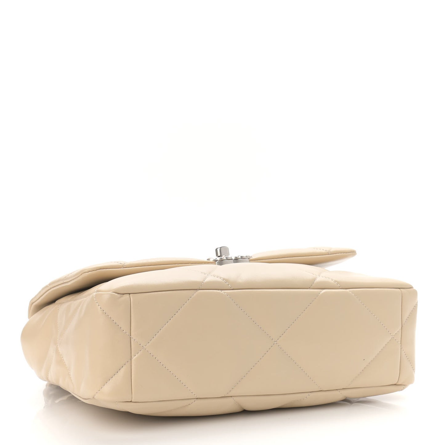 Lambskin Quilted Large Chanel 19 Flap Beige
