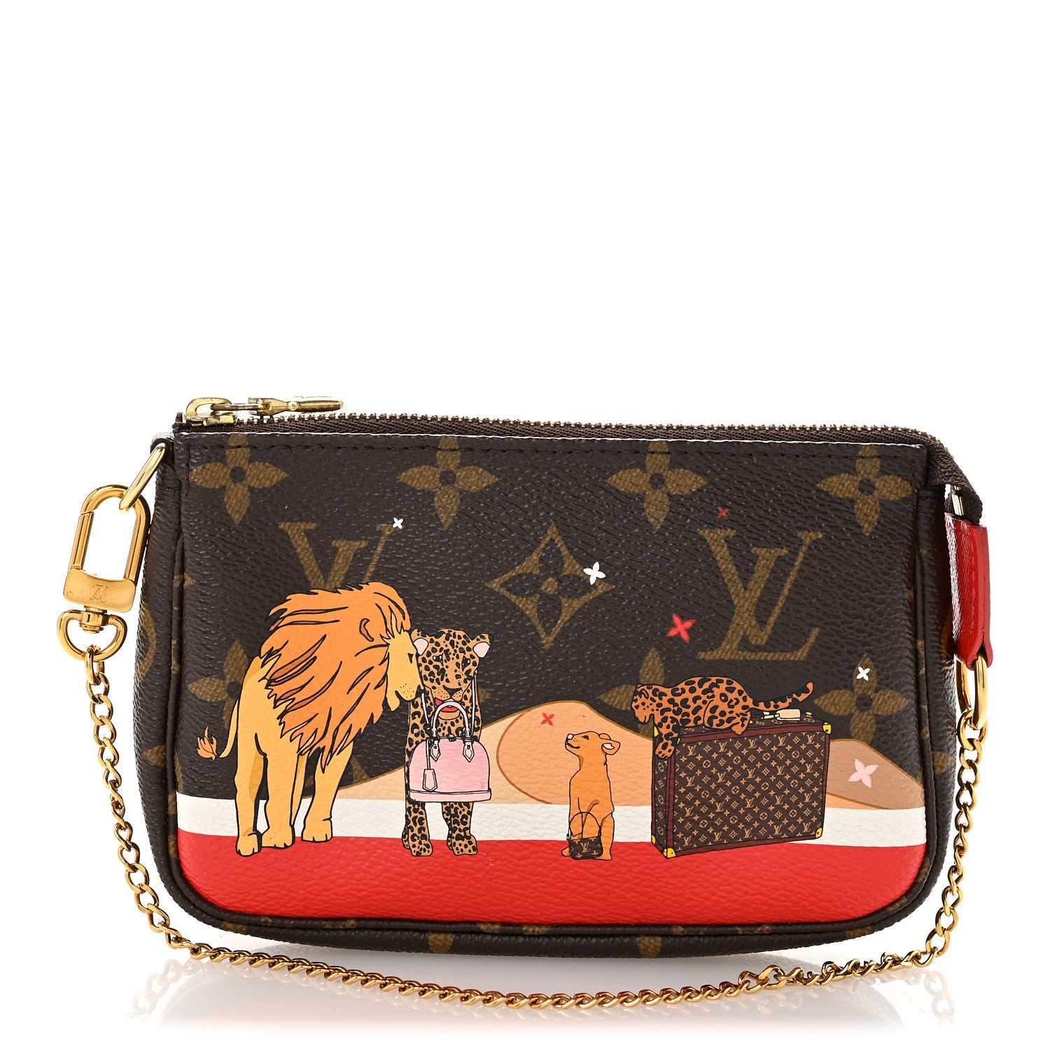 Louis Vuitton Monogram 2018 Christmas Animation Mini Cats Pochette Accessories 1 of 9