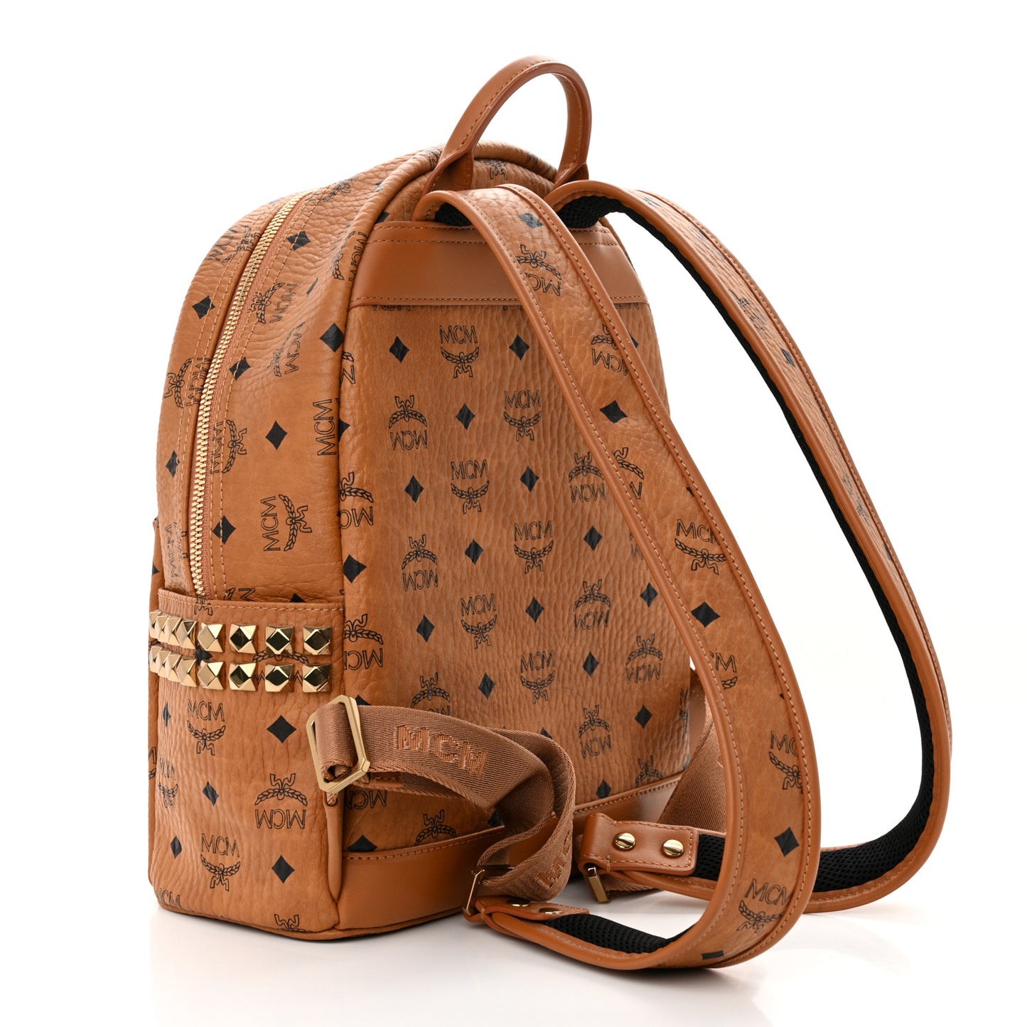Visetos Small Side Stud Stark Backpack Cognac