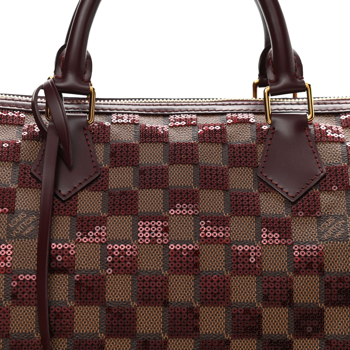 Damier Paillettes Speedy 30 Rouge